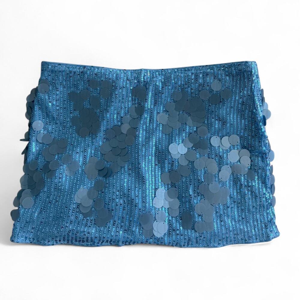Blue sequin skirt